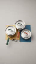 Stainless Steel Cookware Set with Folding Handles